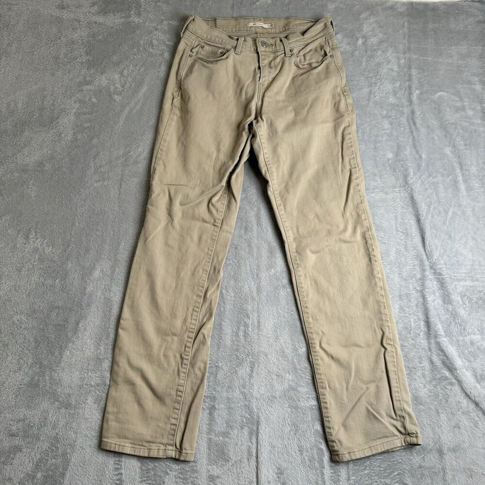 Levis 505 Jeans Womens 28x30* Beige Slim Straight Light Wash Denim Preppy Casual